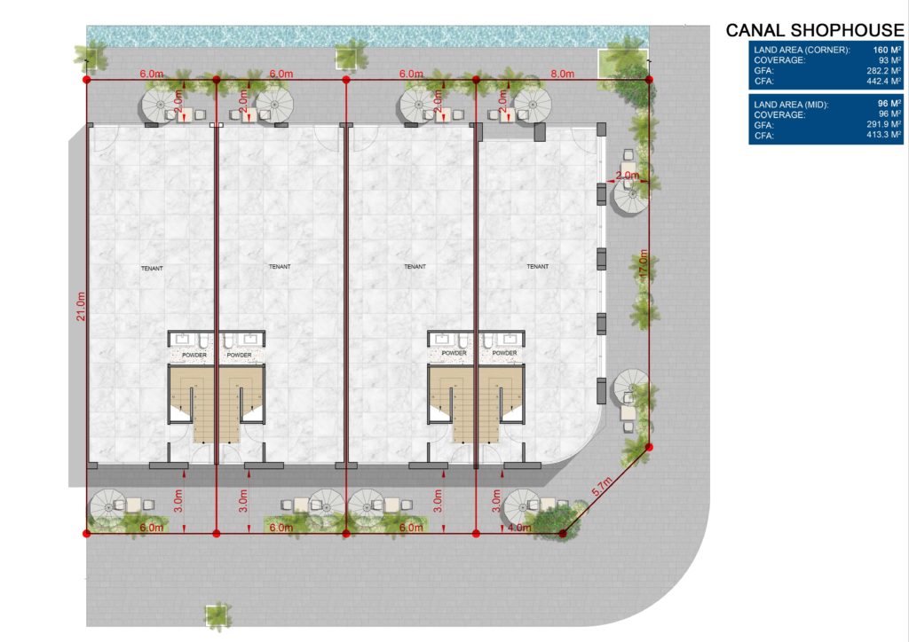 Layout chi tiết L1 Shophouse dự án Venezia Beach Hồ Tràm Bình Châu