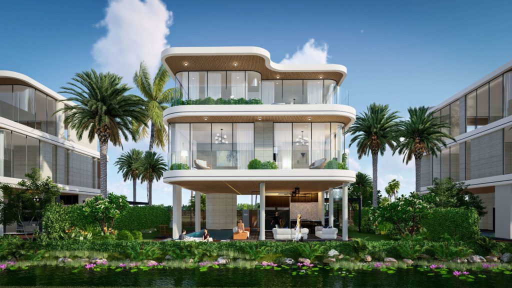 Phối cảnh nhà mẫu Siêu biệt thự mặt biển 3 tầng dự án Venezia Beach Hồ Tràm Bình Châu