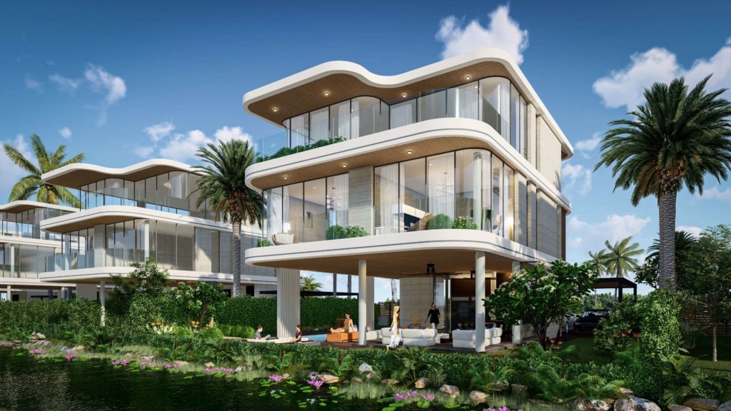 Phối cảnh tổng quan nhà mẫu Siêu biệt thự mặt biển 3 tầng dự án Venezia Beach Hồ Tràm Bình Châu